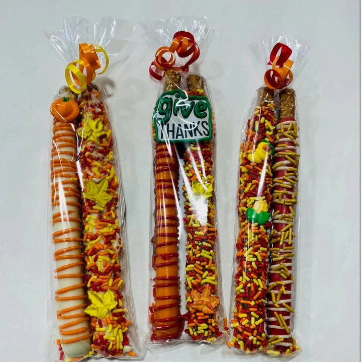 Thanksgiving theme Pretzel Rods (2pc)