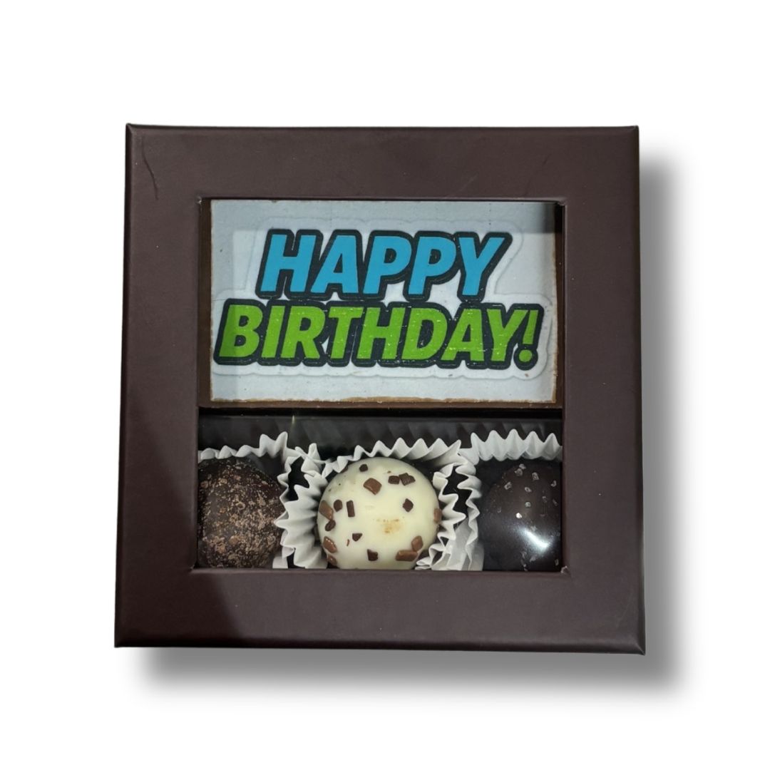Happy Birthday 3 Piece Truffle Box