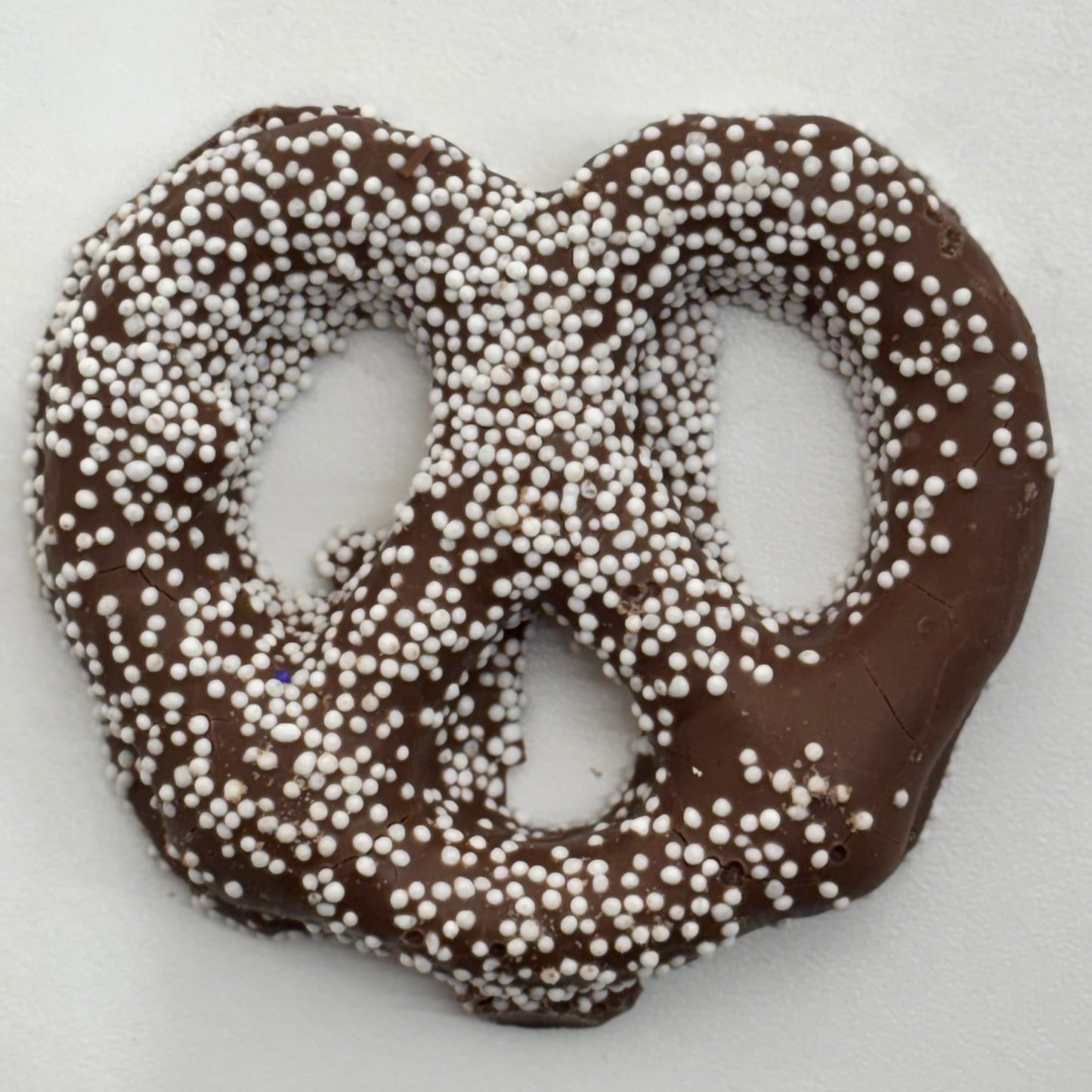 Milk Chocolate White Nonpareil Pretzels