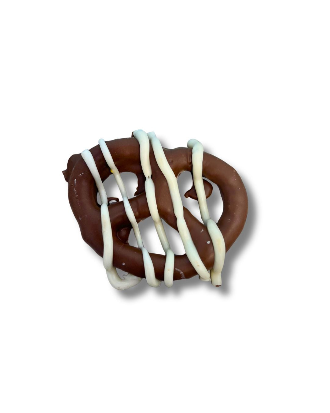 Milk chocolate pretzel with drizzle