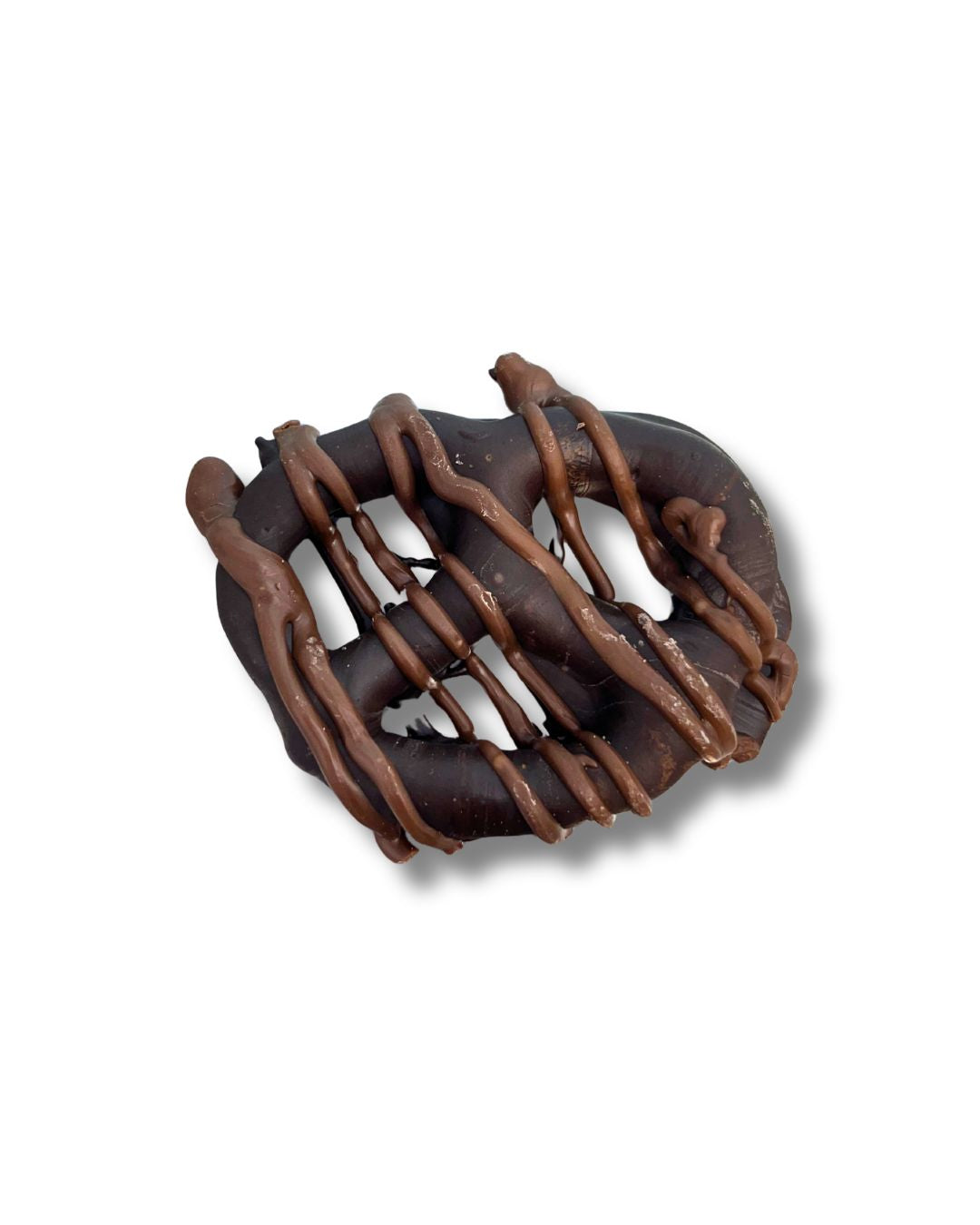 Dark chocolate pretzel with drizzle