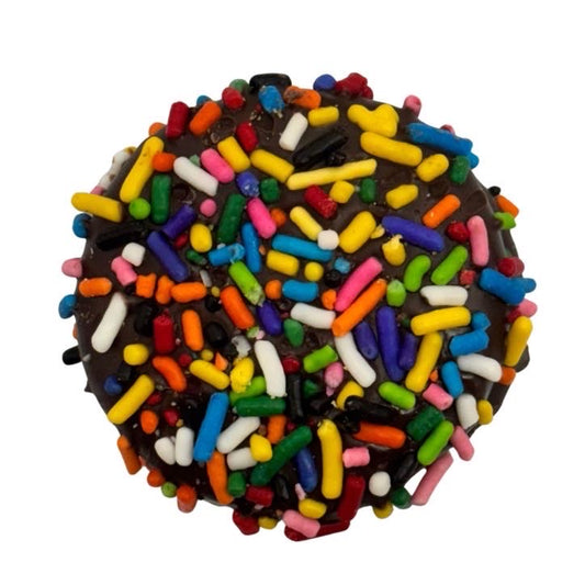 Dark Chocolate Rainbow Sprinkle Oreos