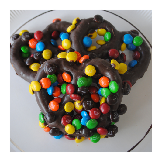 Dark chocolate M&M Pretzel