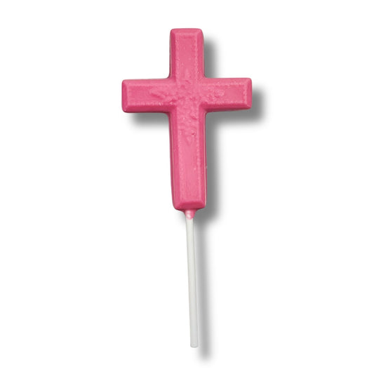 Cross Lollipop - Pink Chocolate