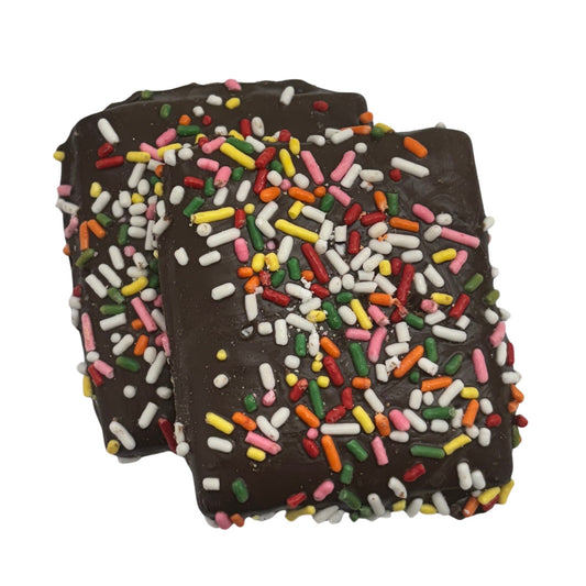 Dark Chocolate Rainbow Sprinkle Graham Cracker