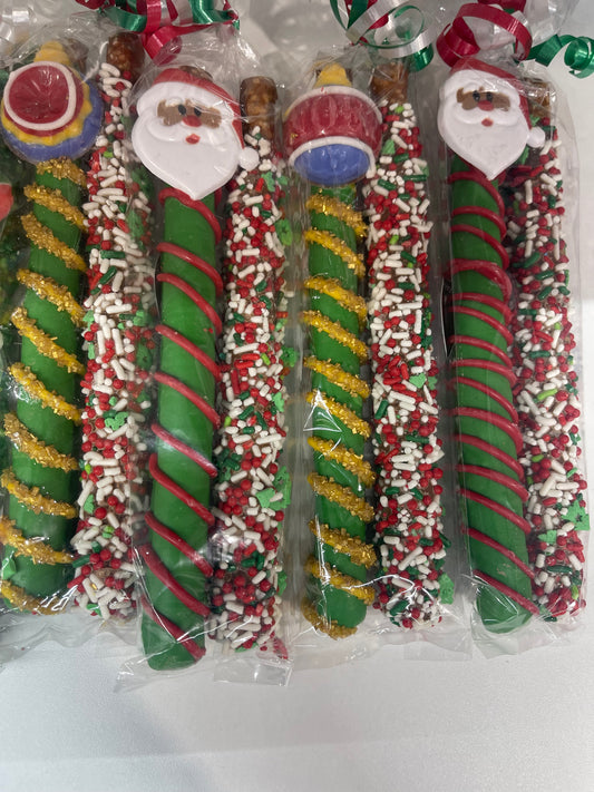 Christmas 2pc pretzel rod bag