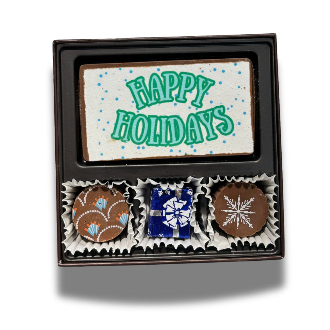 Happy Holidays 3pc Truffle Box