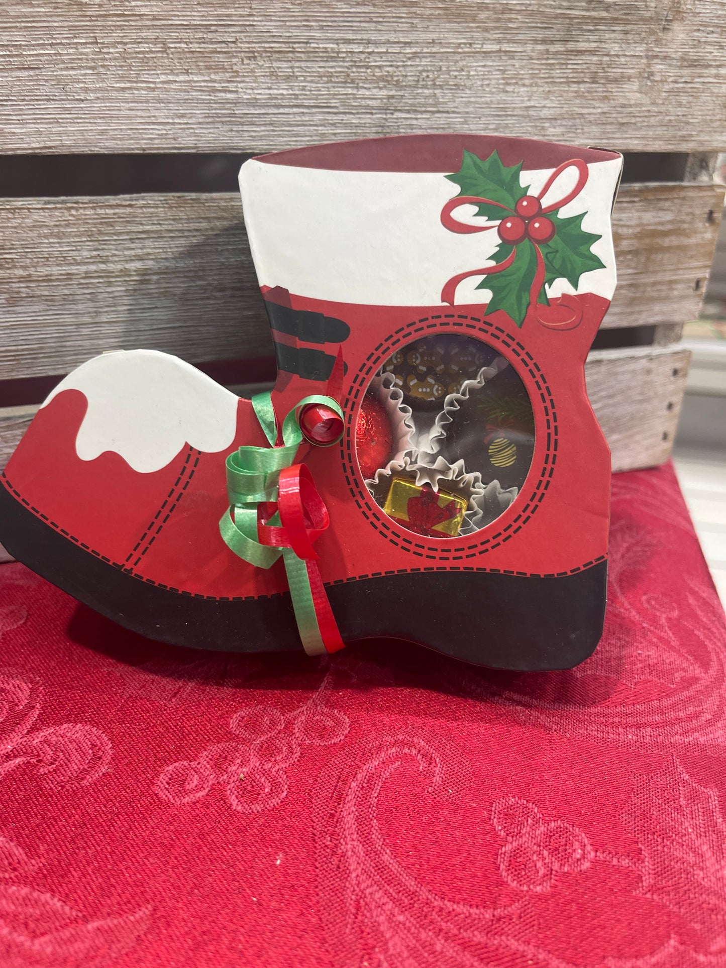 Christmas boot truffle box