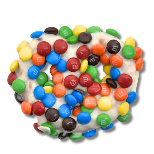 White Chocolate M&M Pretzels