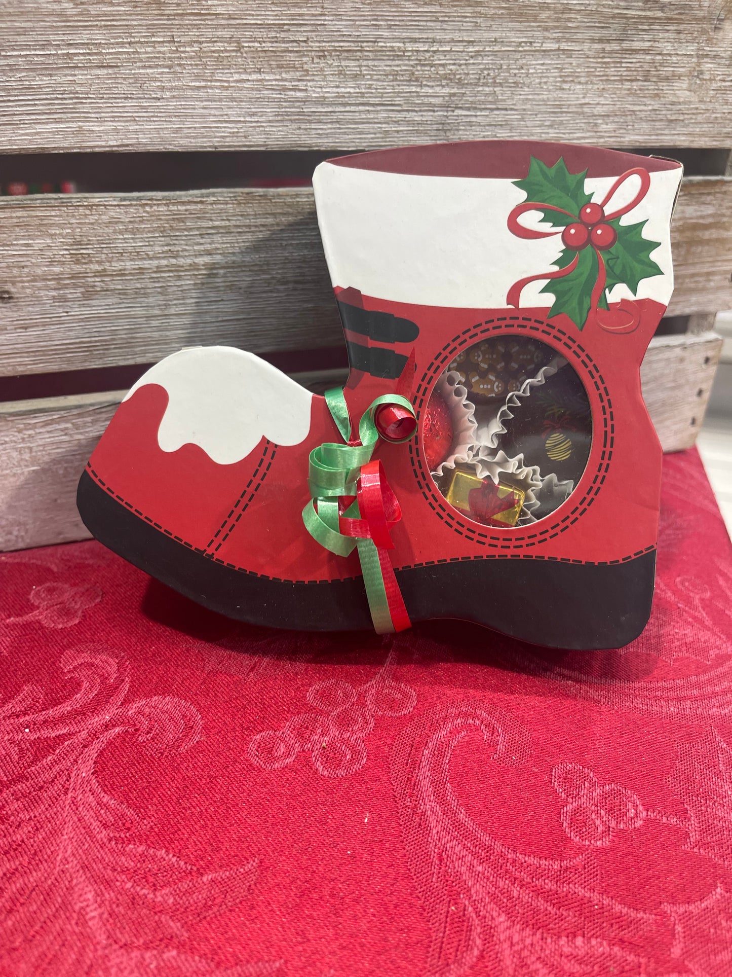 Christmas boot truffle box